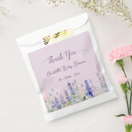 Bolsa De Papel Flores de Lupine de color acuático Baby Shower