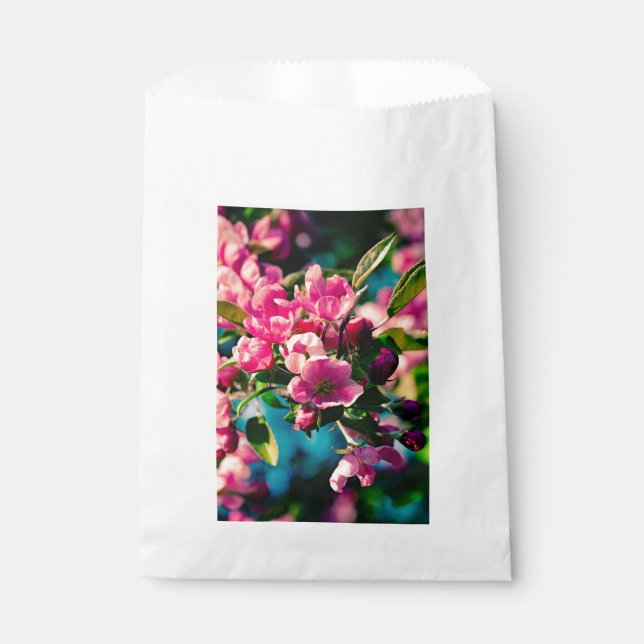 Bolsa De Papel Flores de Manzano Silvestre Rosadas (Anverso)