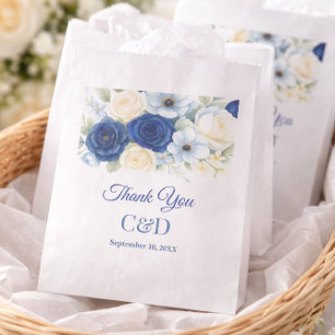 Bolsa De Papel Flores de marfil de color Boda Royal Bue de la Mar