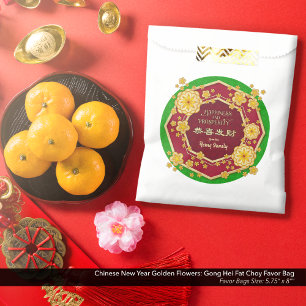 Bolsa De Papel Flores de oro de Año Nuevo chino: Gong Hei Fat Cho
