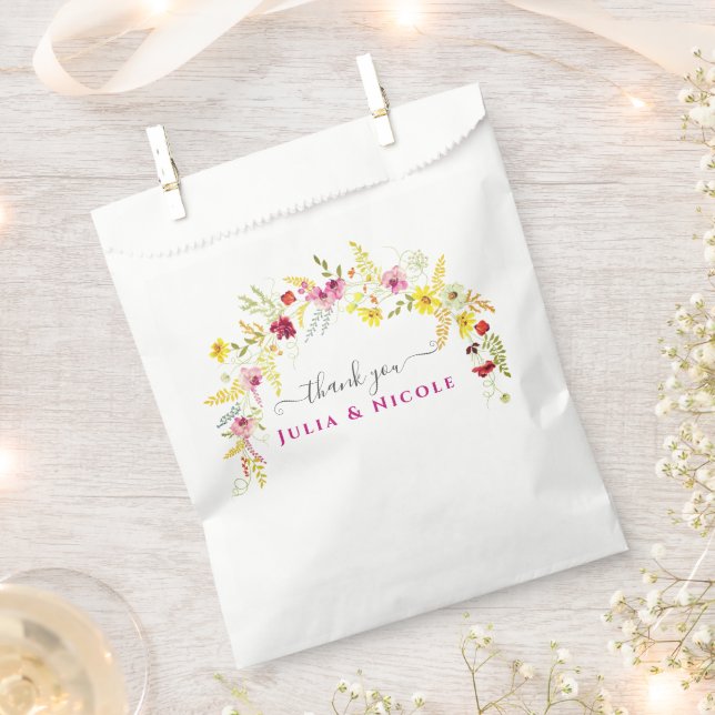 Bolsa De Papel Flores de orquídeas violetas rosadas salvajes Boda (Cortado)