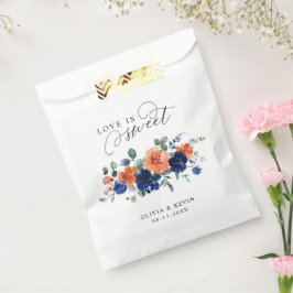 Bolsa De Papel Flores de óxido floral de Naranja quemado por la m