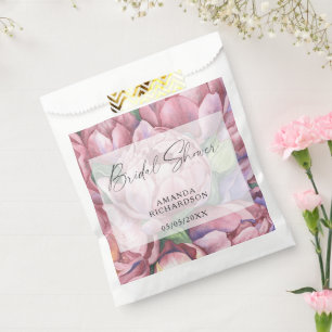 Bolsa De Papel Flores de patrón de acuarela - baby shower nupcial