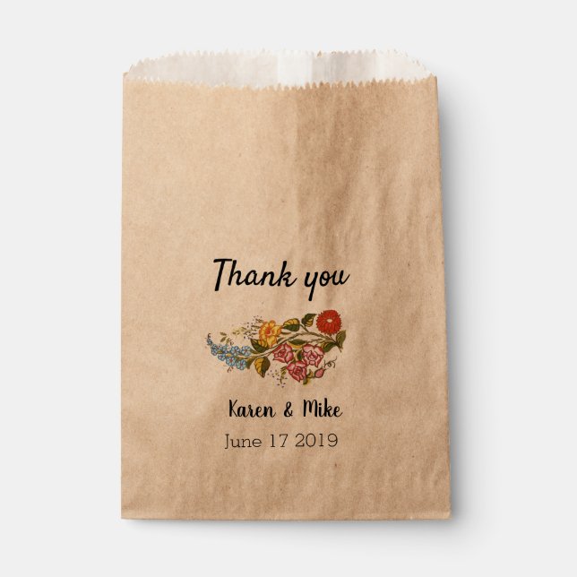 Bolsa De Papel Flores elegantes de Kalocsai - boda personalizado (Anverso)