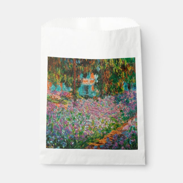 Bolsa De Papel Flores Giverny del Irises Monet Garden (Anverso)