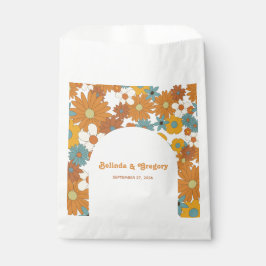 Bolsa De Papel Flores retro coloridas Boda de arco de los años 60