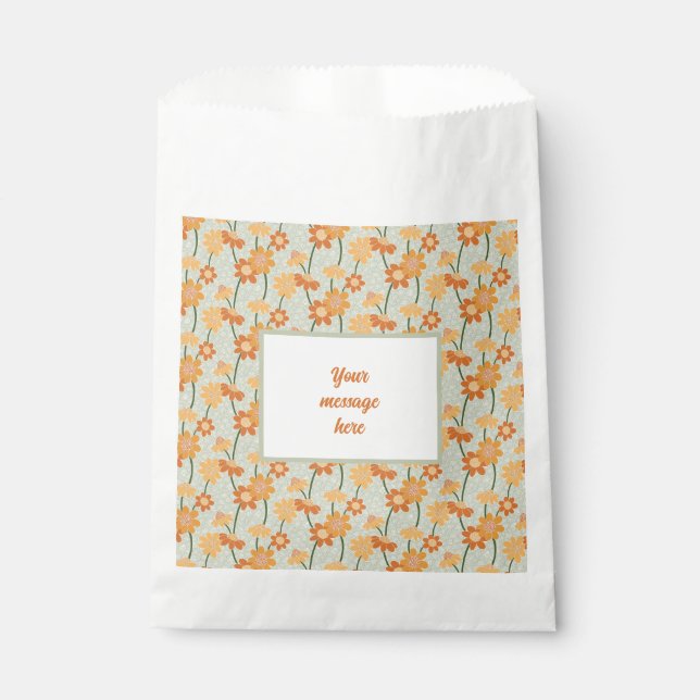 Bolsa De Papel Flores retro de los años 70 apagadas (Anverso)