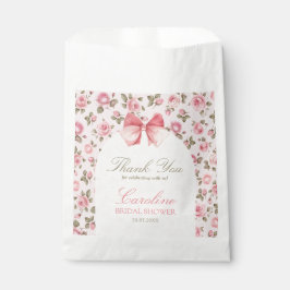 Bolsa De Papel Flores rosa vintage ducha de novia