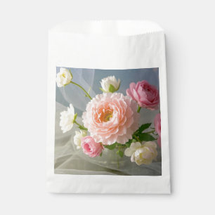 Bolsa De Papel Flores rosadas delicadas atemporales elegantes