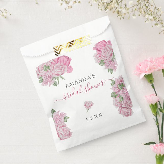 Bolsa De Papel Flores rosas acuáticas - DUCHA BRIDAL (Sellado)