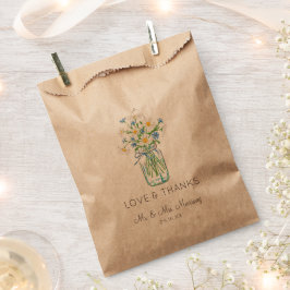 Bolsa De Papel Flores rusticas Mason Jar Favor