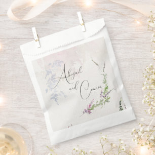 Bolsa De Papel Flores salvajes vibrantes rosadas violáceas clásic