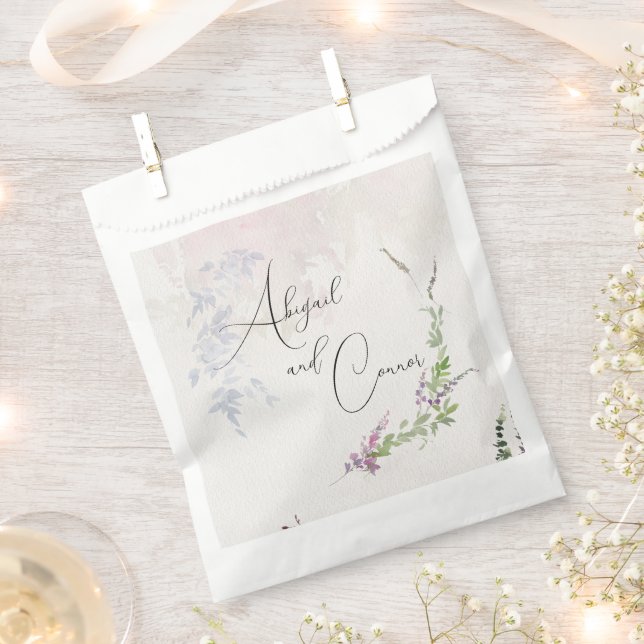 Bolsa De Papel Flores salvajes vibrantes rosadas violáceas clásic (Cortado)