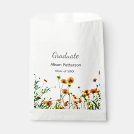 Bolsa De Papel flores silvestres amarillas modernas graduadas rús