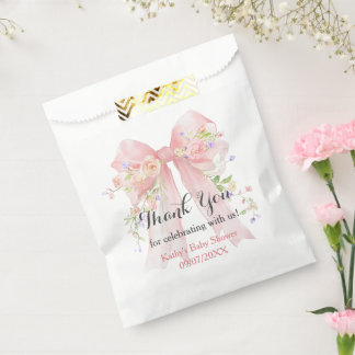 Bolsa De Papel Flores Silvestres de Lazo Rosa
