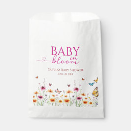 Bolsa De Papel Flores silvestres mariposas bebé en Baby Shower en