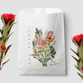 Bolsa De Papel Flores silvestres Personalizado pintado a mano Bab