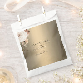 Bolsa De Papel Flores silvestres rusticas en el oro elegante