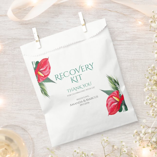 Bolsa De Papel Flores Tropicales Elegante Kit de Recuperación Bod (Cortado)