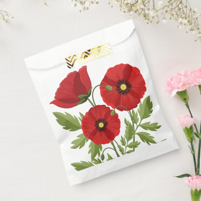 Bolsa De Papel Flores veraniegas alegres con adormidera (Sellado)