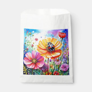 Bolsa De Papel Flores y adybugs