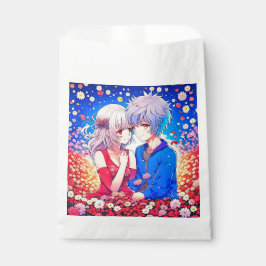 Bolsa De Papel Flores y corazones de amor de parejas animales