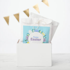 Bolsa De Papel Flores y huevos de Pascua Feliz