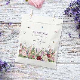 Bolsa De Papel Flores y mariposas rosadas elegantes