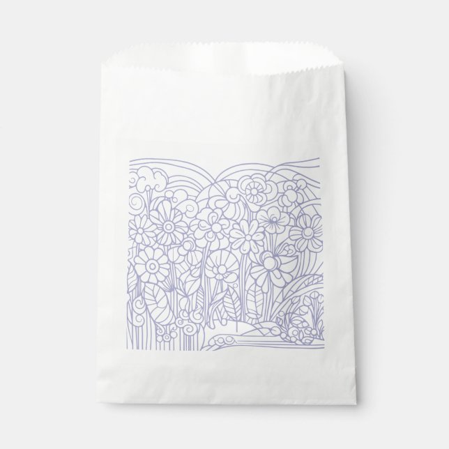 Bolsa De Papel Flower Garden Blue (Anverso)
