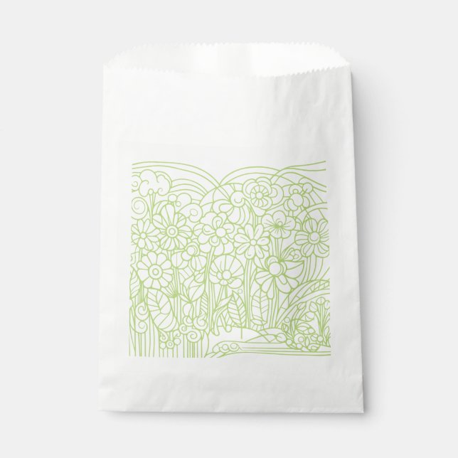 Bolsa De Papel Flower Garden Green (Anverso)