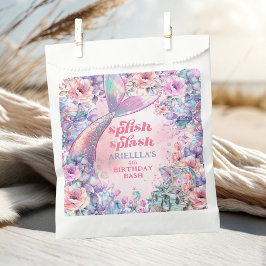 Bolsa De Papel Flower Glitter Mermaid Tail 4th Birthday