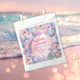 Bolsa De Papel Flower Glitter Mermaid Tail 6th Birthday