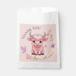 Bolsa De Papel Fluffy Pink Highlands Scottish Cow