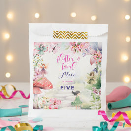 Bolsa De Papel Flutter y twirt Fairy garden watercolor cumpleaños