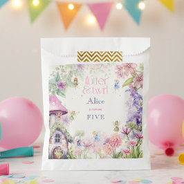 Bolsa De Papel Flutter y twirt Fairy garden watercolor cumpleaños
