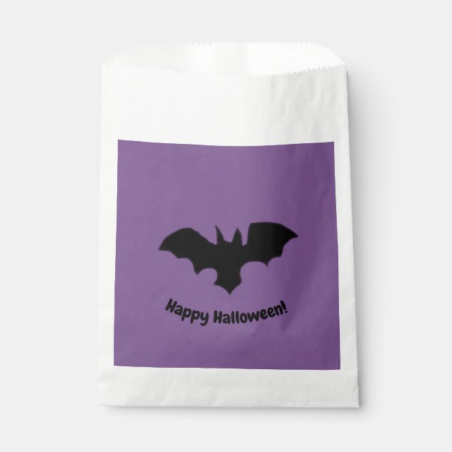 Bolsa De Papel Flying Bat on purple favor bag (Anverso)