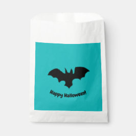 Bolsa De Papel Flying Bat on teal favor bag