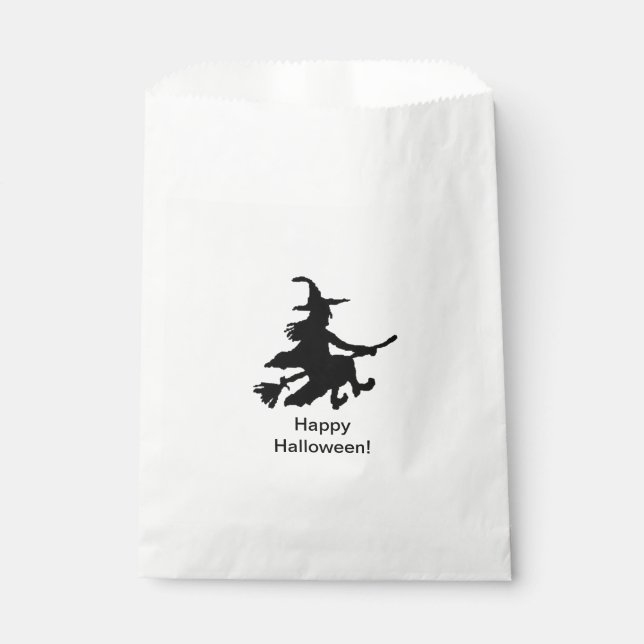 Bolsa De Papel Flying Witch - Happy Halloween - Favor Bag (Anverso)