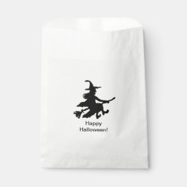 Bolsa De Papel Flying Witch - Yellow -Happy Halloween - Favor Bag