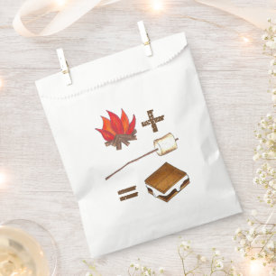 Bolsa De Papel Fogata + Marshmallow tostado = Campamento S. mores
