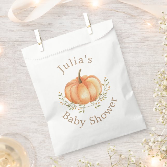 Bolsa De Papel Foliage de Boho Pumpkin otoño en Baby Shower (Cortado)