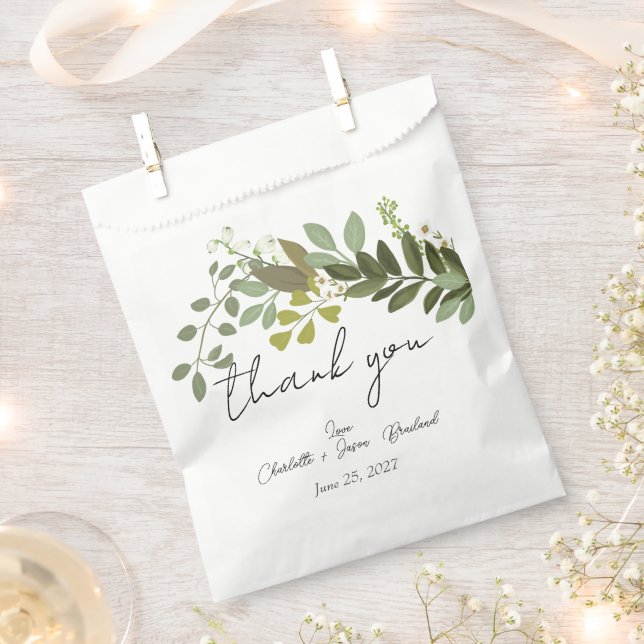 Bolsa De Papel Foliage Greenery Vines Boda Gracias (Cortado)