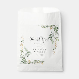 Bolsa De Papel Foliage Tropical Gold Green Gracias Boda