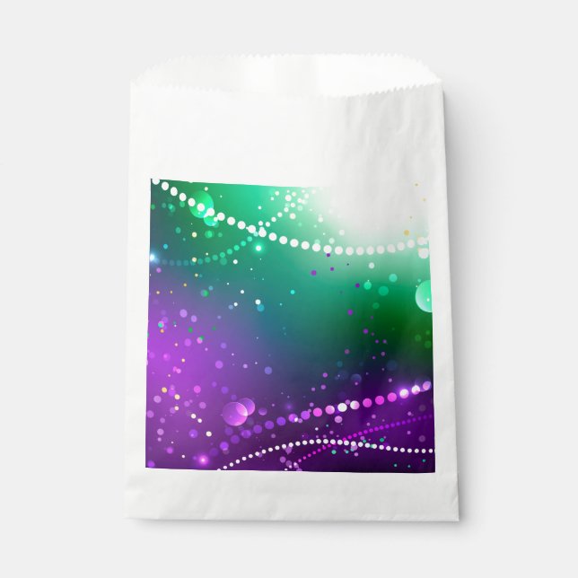 Bolsa De Papel Fondo morado festivo Mardi Gras (Anverso)