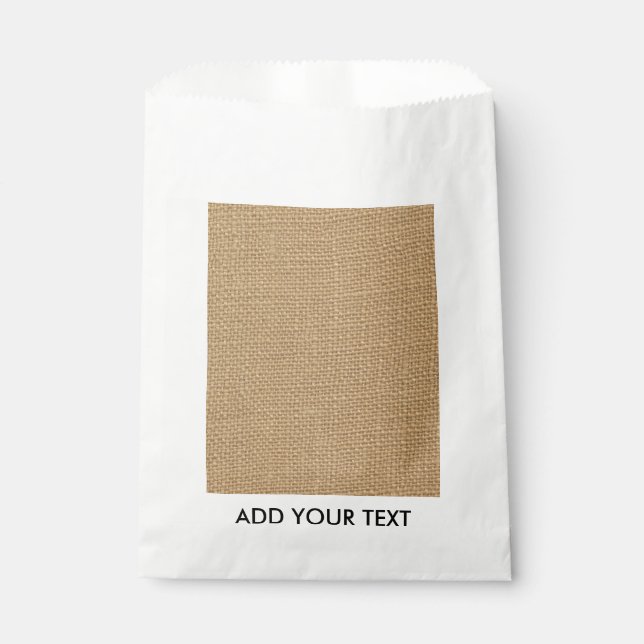 Bolsa De Papel Fondo Rústico Burlap Impreso (Anverso)