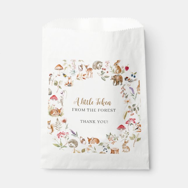 Bolsa De Papel Forest Token Woodland Baby Shower  (Anverso)