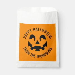 Bolsa De Papel Forma de cara de calabaza negra feliz de Halloween