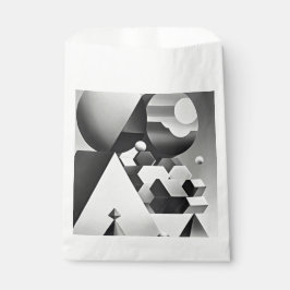 Bolsa De Papel Formas geométricas blancas negras grises