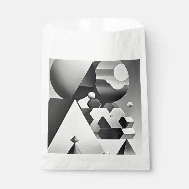 Bolsa De Papel Formas geométricas blancas negras grises (Anverso)