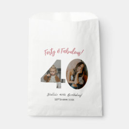 Bolsa De Papel Forty & Fabulous Custom Photo 40th Birthday